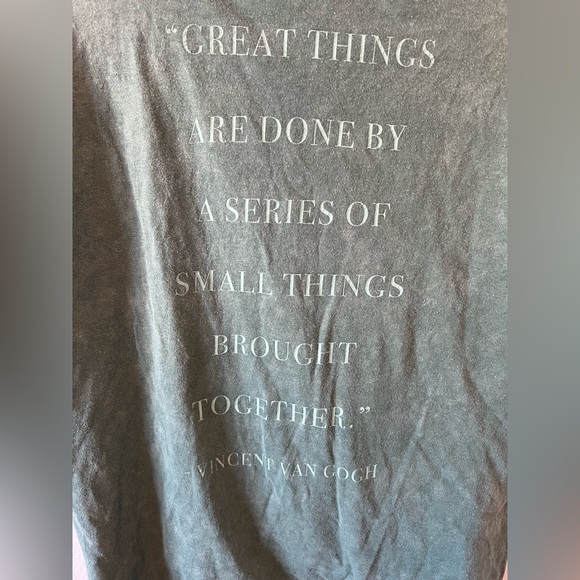 Vincent Van Gogh Roses Graphic T-Shirt IML Green Artsy Boxy Oversized Artist - Picture 6 of 6